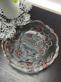 Тарелка-блюдо Walther-glass Германия серия "Natasha" Цветное стекло в прессе. Картинка 1